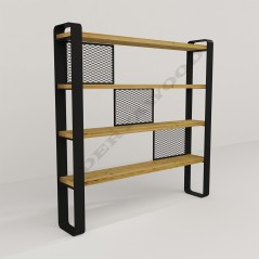 Helen Doğal Ahşap Kitaplık