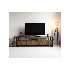 Deryawood Bell Doğal Ahşap Çekmeceli Tv Ünitesi
