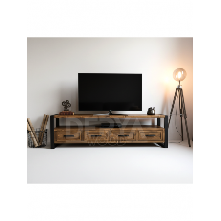 Deryawood Bell Doğal Ahşap Çekmeceli Tv Ünitesi