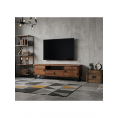 Deryawood Pearl Doğal Ahşap Çekmeceli Tv Ünitesi