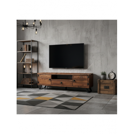 Deryawood Pearl Doğal Ahşap Çekmeceli Tv Ünitesi