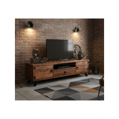 Deryawood Pearl Doğal Ahşap Çekmeceli Tv Ünitesi