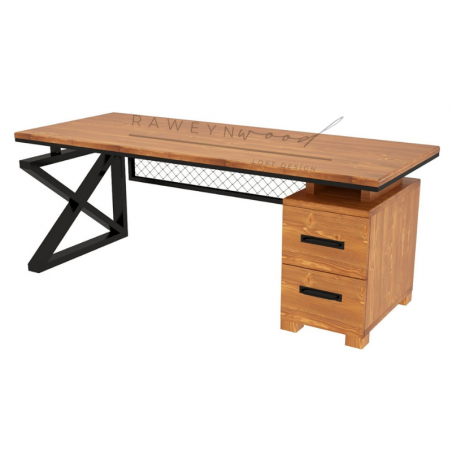 Deryawood Best Doğal Ahşap Ofis ve Çalışma Masası -Çekmece Modüllü