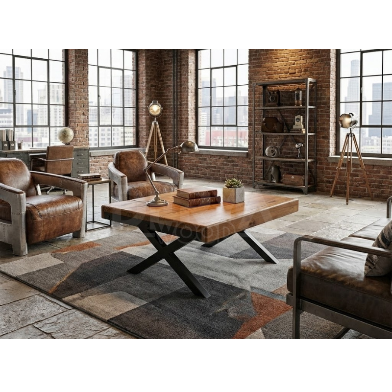 Billet Masif Ahşap Ofis Sehpa