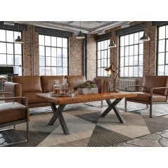 Natura Masif Ahşap Ofis Orta sehpa-Gri Ayak