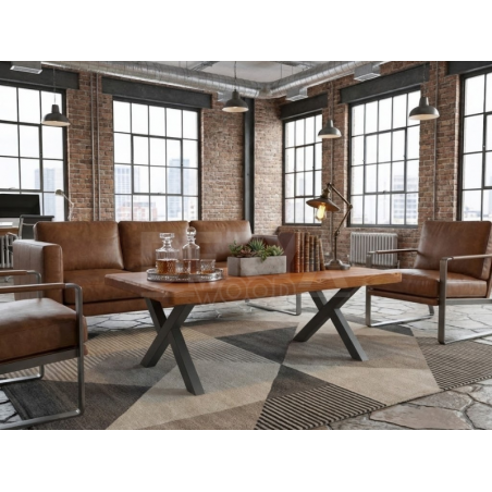 Natura Masif Ahşap Ofis Orta sehpa-Gri Ayak