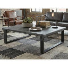 Doğal Ahşap Oak Kare Ofis Sehpası