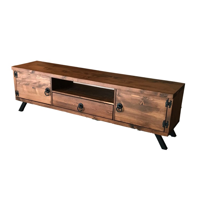 Deryawood Pearl Doğal Ahşap Çekmeceli Tv Ünitesi