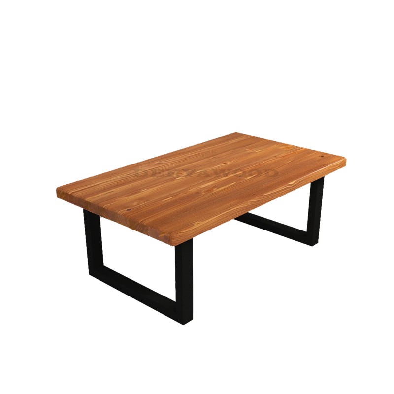 Doğal Ahşap Oak Kare Ofis Sehpası