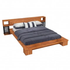 Mar Ahşap Raf Başlıklı Karyola