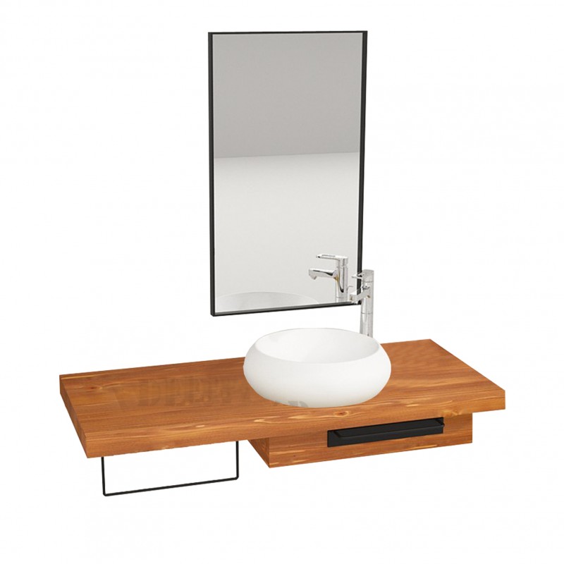 Genus Ahşap Hilton Banyo Rafı