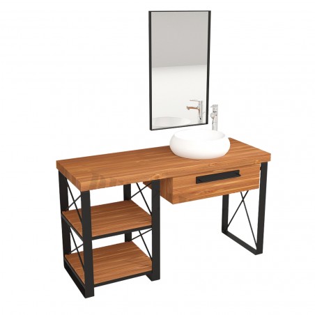 Larix Doğal Ahşap Hilton Banyo Dolabı