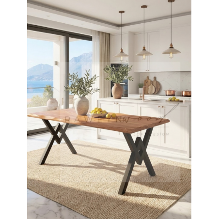 Laurus Masif Ahşap Sulamalı Mutfak Masası